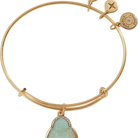 Brass Gold-Plated Buddha Charm Bracelet Adjustable Calming Energy Jewelry - Picture 1 of 3